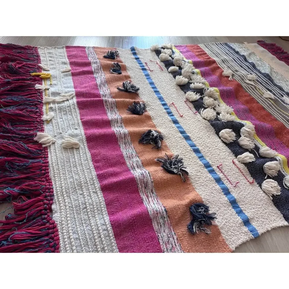 Anthropologie All Roads Design Yucca Tufted Desert Boho Throw Blanket